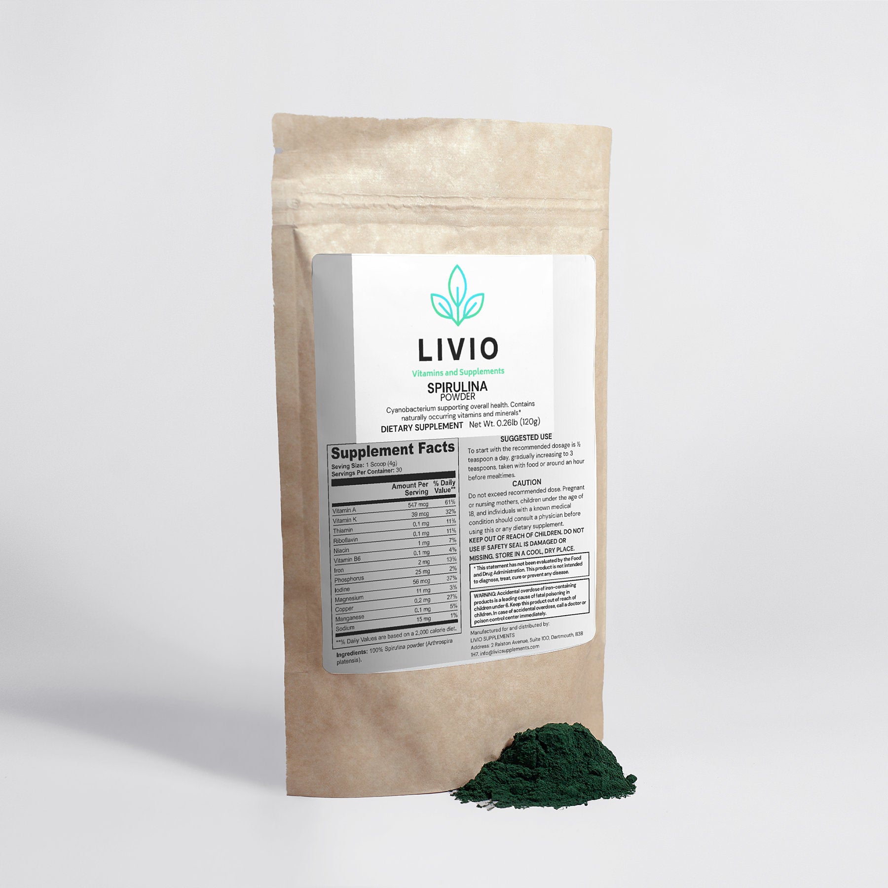 Pure Spirulina Powder for Nutrient-Rich Superfood Support